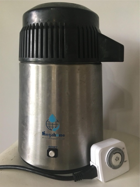Megahome Water Distiller Stainless Black Countertop Home MH943S Distilled +Timer — main photograph