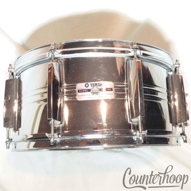 Yamaha 14x6.5"Snare Drum Chrome/Steel Vintage 80s 8-Lug Made In Japan Complete* — main photograph