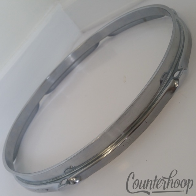 Rogers 12"Big R/XP8 Tom Drum Rim/Hoop Vintage 70s Chrome USA 6-Lug Triple-Flange — main photograph