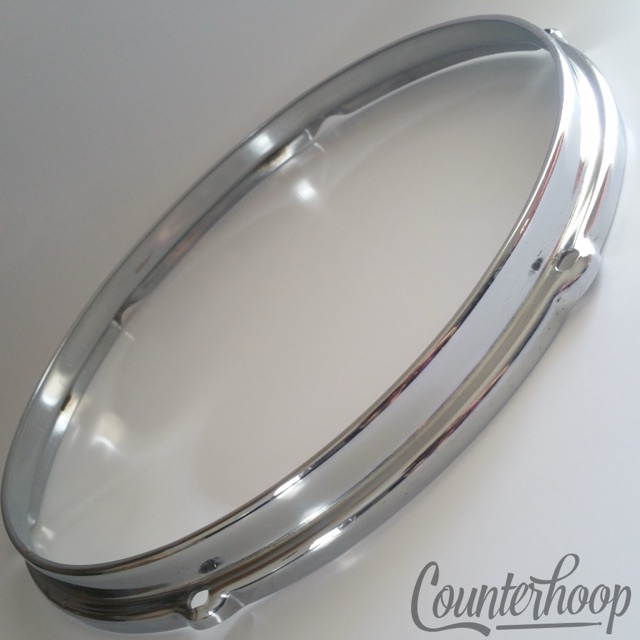 Slingerland 12"Tom Batter/Resonant Rim/Hoop 6-Lug Stick-Saver Chrome Vintage 70s — main photograph