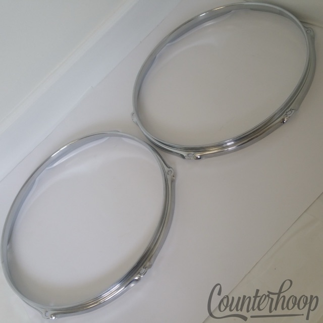Gibraltar 2x 13" 6-Lug Batter Tom/Snare Drum Hoops/Rims Chrome Triple-Flanged* — main photograph