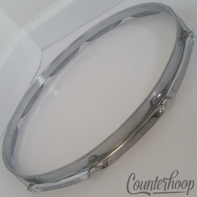 Ludwig 14" Supraphonic Snare Drum Batter Rim/Hoop 10-Lug-Hole Chrome Vintage 60s — main photograph