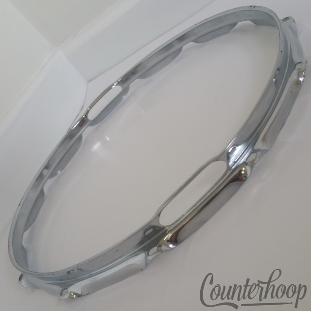 14"12Lug Snare Resonant Side Drum Hoop/Rim Chrome Triple-Flanged Marching/Parade — main photograph
