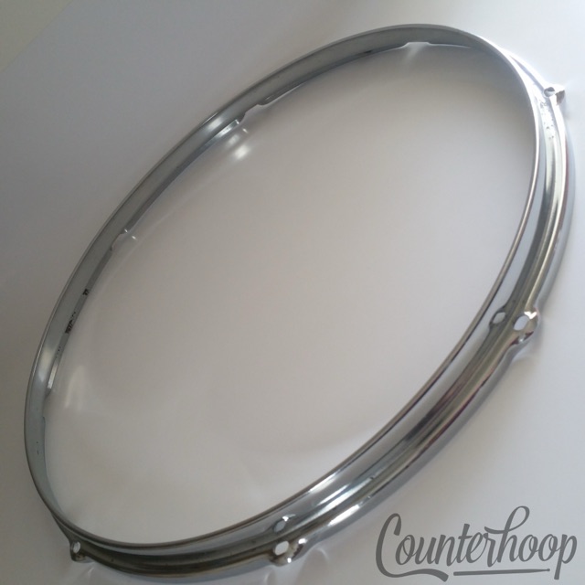 Slingerland 16" Floor Tom Drum Batter/Resonant Rim/Hoop 8-Lug Stick-Saver Chrome — main photograph