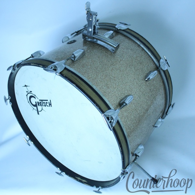 Gretsch 22x14" Champagne Sparkle Bass Drum Round Badge Vintage 60s 6ply Jasper* — main photograph