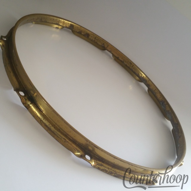Ludwig 14"Natural Brass Supraphonic Snare Drum Batter Rim/Hoop 10Lug Vintage 60s — main photograph
