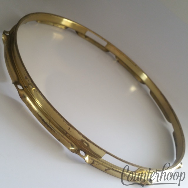 Ludwig 14"Natural Brass Supraphonic Snare Drum Resonant Rim/Hoop 10Lug 60s USA* — main photograph