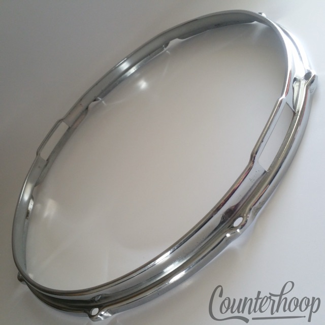 Slingerland 14" Snare Drum Resonant Side Rim/Hoop 8-Lug Stick-Saver Chrome 70s* — main photograph