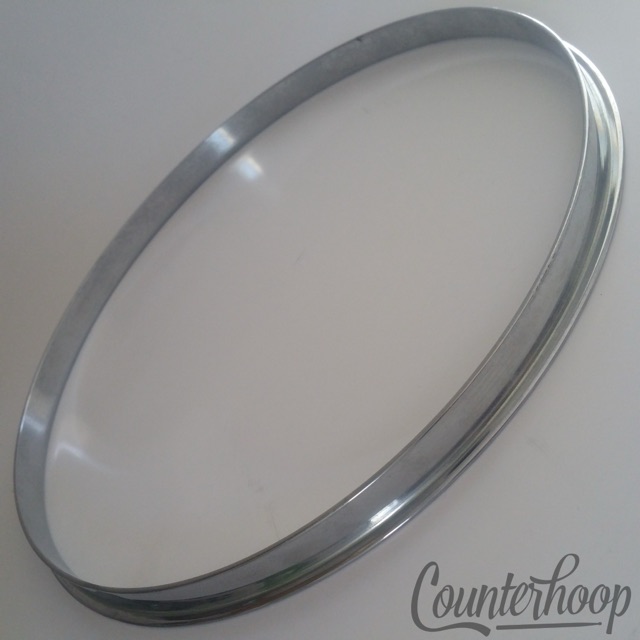 Ludwig 12" Single-Flange Tom Drum Rim/Hoop Chrome Brass COB Batter/Resonant USA — main photograph