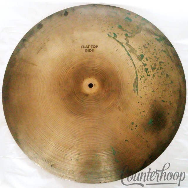 Zildjian 20" Flat Top Ride Cymbal Vintage 70s B20 A Avedis USA Hollow Logo 3040g — main photograph