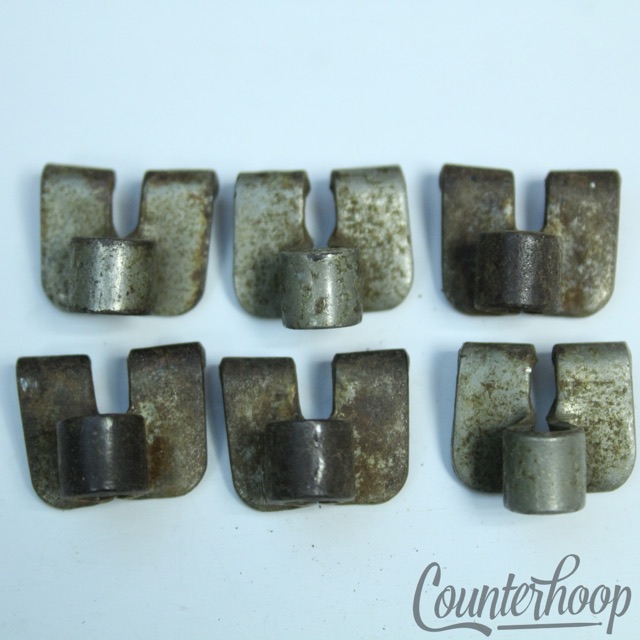 Gretsch 6x Tension T-Rod Clips Floor/Tom/Snare Drum Broadkaster Nickel 40s USA* — main photograph
