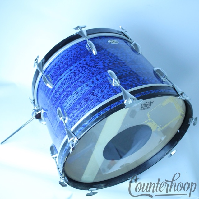 Slingerland 20x14"Blue Agate Virgin Bass Drum 3Ply H/Maple Vintage 70s Niles,IL — main photograph