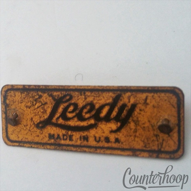 Leedy USA Brass Badge Snare Drum Marching/Parade Vintage 10s Indianapolis +Tack — main photograph