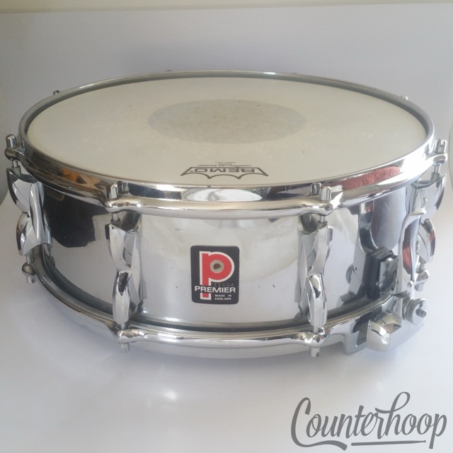 Premier 14x5"2000 Ace Snare Drum Aluminum Chrome Vintage 60s Die-Cast Parallel* — main photograph