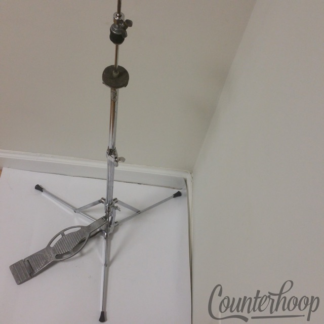 Ludwig"Ringo"Hi-Hat Cymbal Stand 1123 Chrome Vintage 60s USA Flat-Base Spur-Lok — main photograph