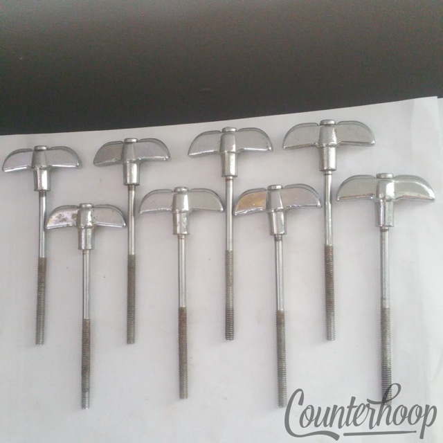 Rogers 8x Bass Drum Tension T-Rods Powertone Chrome Tensioner Vintage 60s-70s US — main photograph