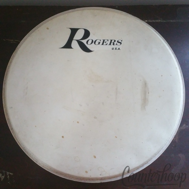 Rogers 20" Bass Drum Logo Head Resonant Coated Kick Vintage 70s Big R USA Decal — main photograph