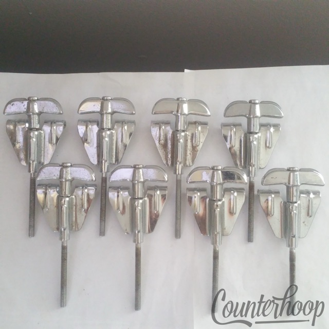 Rogers 8x Bass Drum Tension T-Rods+Claws Powertone Chrome Tensioner Vintage 60s* — main photograph