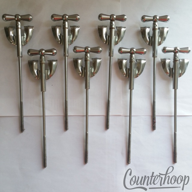 Rogers 8x Bow-Tie Bass Drum Tension T-Rods Screws+Claws 7"Tower Cleveland 60s US — main photograph