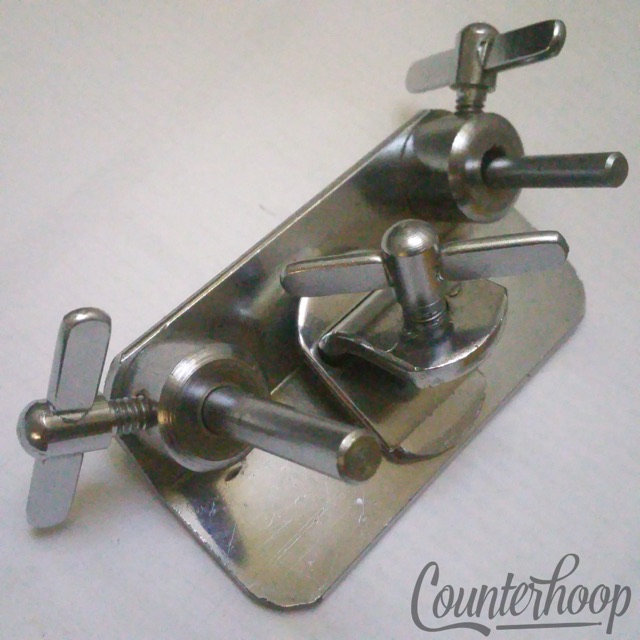 Slingerland Bass Drum Anchor Plate Chrome Double Spur Mounts Clamp-On Vintage60s — main photograph