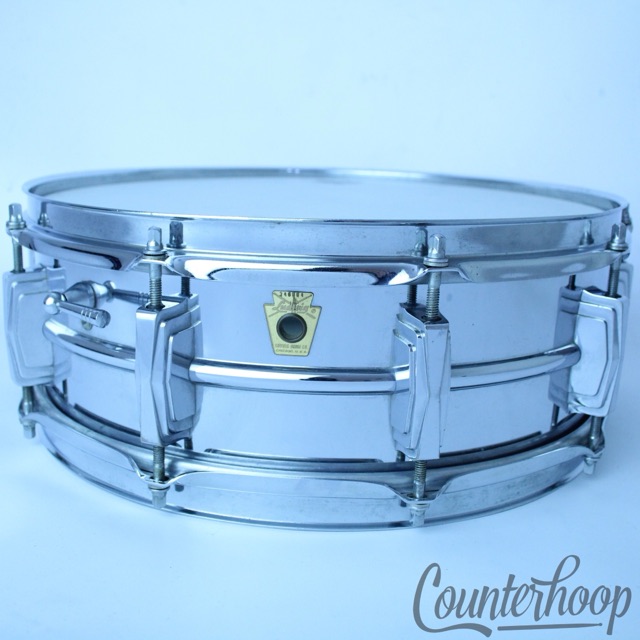Ludwig Supraphonic 14x5"Snare Drum Vintage 60s Keystone Badge 10Lug Chicago USA — main photograph