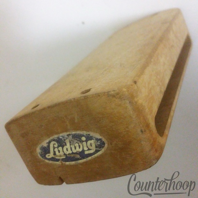 Ludwig Script Wood Block 1Ply Maple Vintage50s-60s Drum Set Mount Percussion USA — main photograph